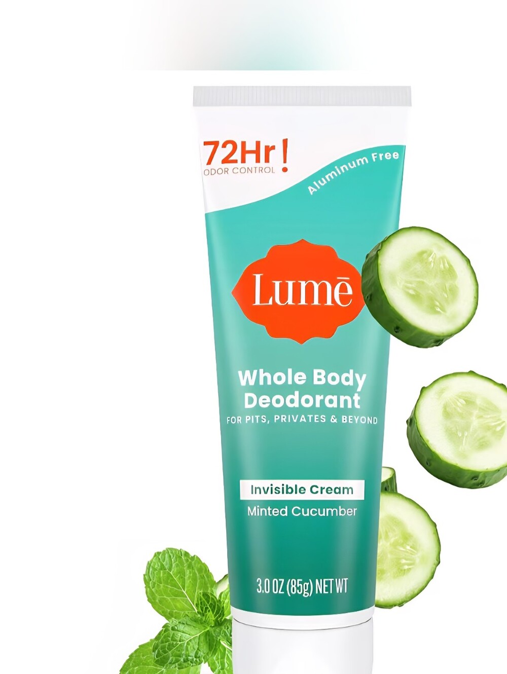 Lumē Invisible Cream Whole Body Deodorant - Minted Cucumber (Teal)